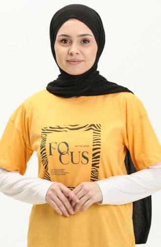 Printed T-shirt 2008-02 Yellow 2008-02