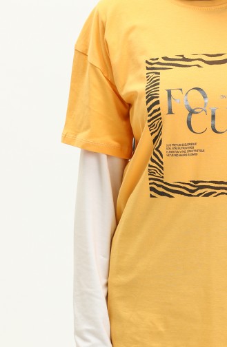 Printed T-shirt 2008-02 Yellow 2008-02