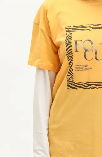 T-shirt Imprimé 2008-02 Jaune 2008-02