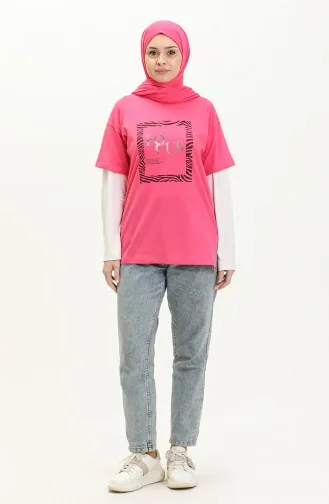 T-shirt Imprimé 2008-03 Fushia 2008-03