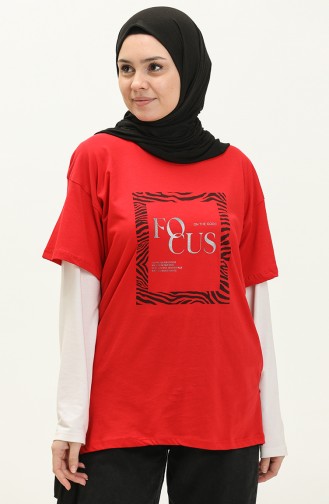 Bedrucktes Tshirt 2008-05 Rot 2008-05