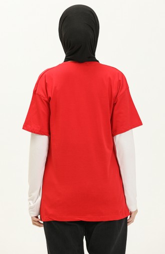 Baskılı Tshirt 2008-05 Kırmızı