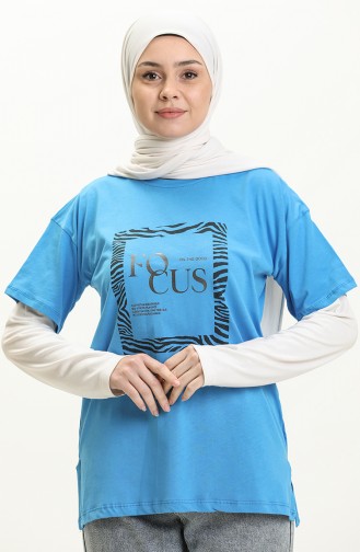 Bedrucktes Tshirt 2008-06 Blau 2008-06