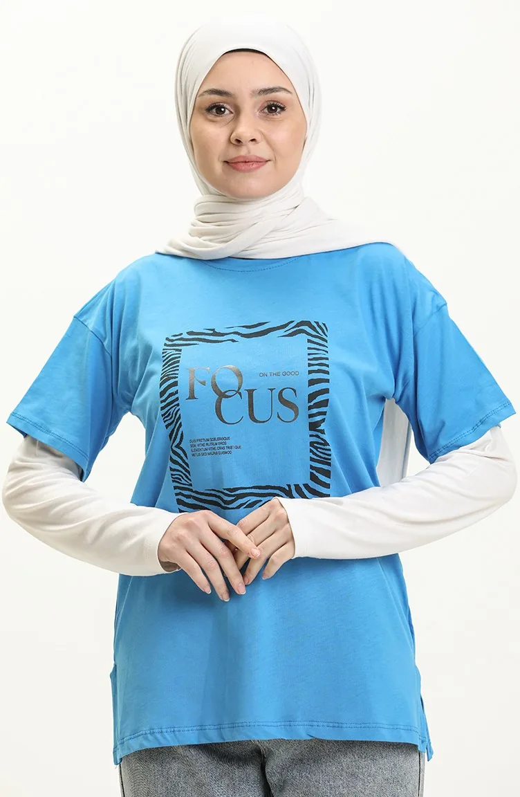 Bedrucktes Tshirt 2008-06 Blau 2008-06