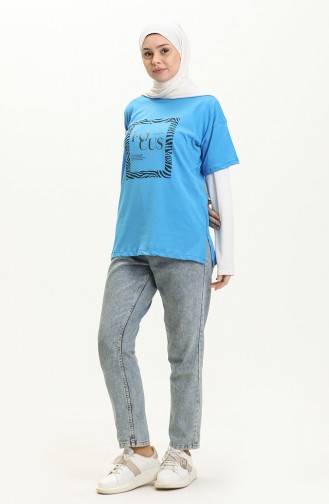 Bedrucktes Tshirt 2008-06 Blau 2008-06
