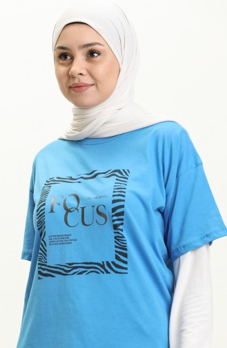 Bedrucktes Tshirt 2008-06 Blau 2008-06