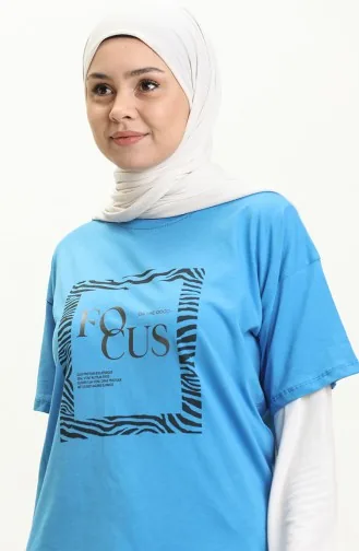Bedrucktes Tshirt 2008-06 Blau 2008-06