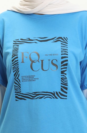 Baskılı Tshirt 2008-06 Mavi