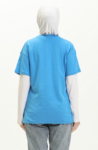 Baskılı Tshirt 2008-06 Mavi