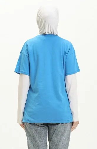 Bedrucktes Tshirt 2008-06 Blau 2008-06