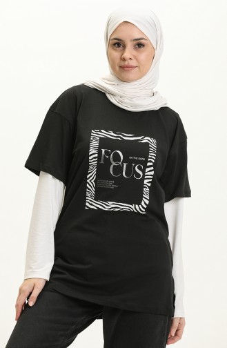 Printed T-shirt 2008-07 Black 2008-07