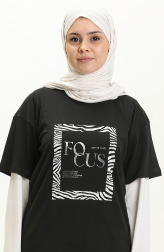 Printed T-shirt 2008-07 Black 2008-07