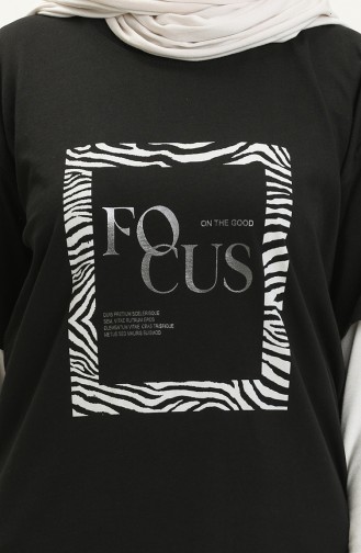 Printed T-shirt 2008-07 Black 2008-07