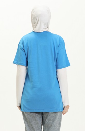Baskılı Tshirt 2009-01 Mavi