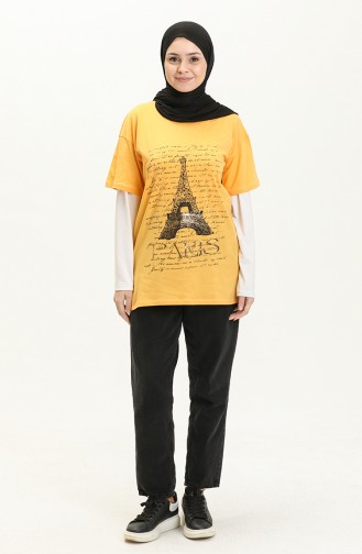 Baskılı Tshirt 2009-02 Sarı