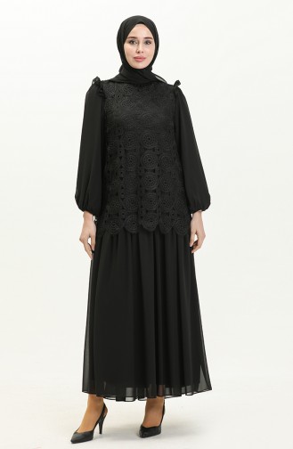 Habillé Hijab Noir 6972-01