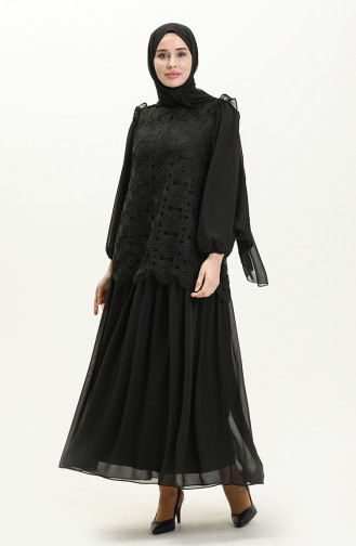 Habillé Hijab Noir 6972-01