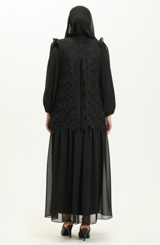 Habillé Hijab Noir 6972-01