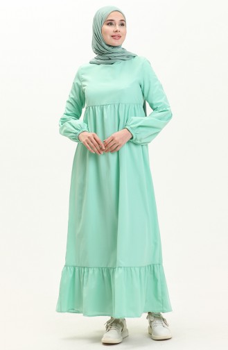 Balloon Sleeve Dress 1859-01 Mint Green 1859-01