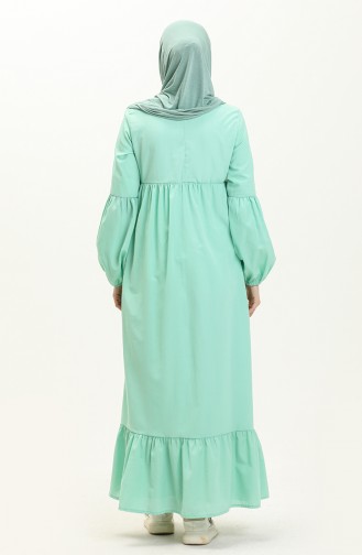 فستان بأكمام بالون 1859-01  أخضر مينت  1859-01