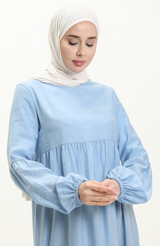 Kleid mit Ballonärmeln 1859-02 Babyblau 1859-02