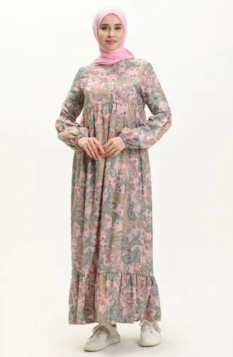 Kleid mit Ballonärmeln 1861B-01 Rose 1861B-01