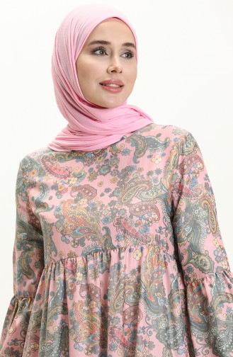 Kleid mit Ballonärmeln 1861B-01 Rose 1861B-01