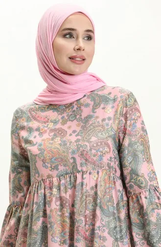 Kleid mit Ballonärmeln 1861B-01 Rose 1861B-01