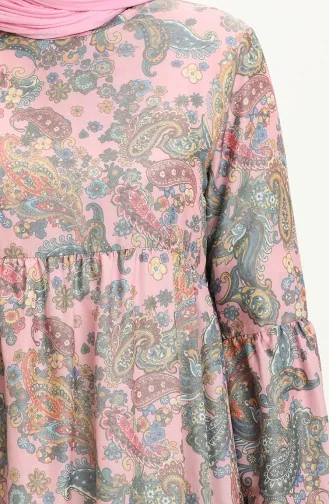 Kleid mit Ballonärmeln 1861B-01 Rose 1861B-01