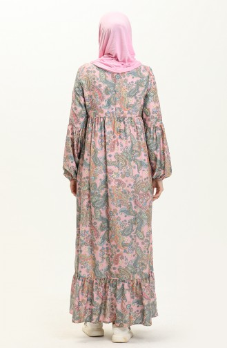 Kleid mit Ballonärmeln 1861B-01 Rose 1861B-01