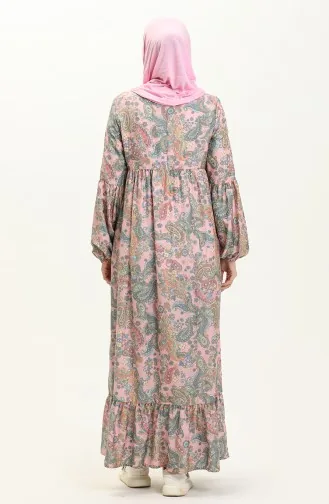 Kleid mit Ballonärmeln 1861B-01 Rose 1861B-01