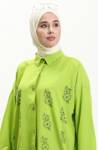 Embroidered Shirt Tunic 0125-03 Pistachio Green 0125-03