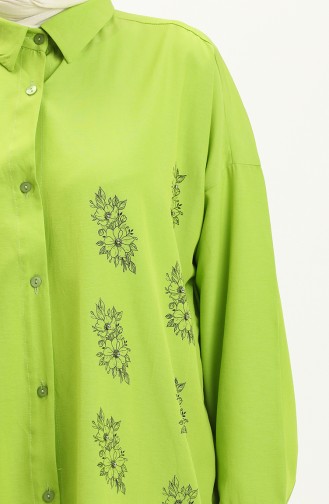 Embroidered Shirt Tunic 0125-03 Pistachio Green 0125-03