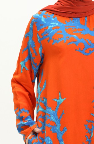 Robe de Prière à Manches Longues en Viscose 6363-04 Orange  6363-04