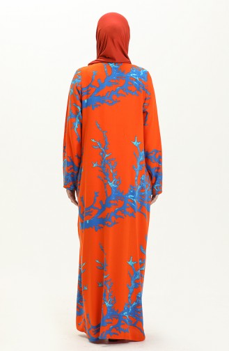 Robe de Prière à Manches Longues en Viscose 6363-04 Orange  6363-04