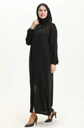 Vivezza Naturel Vual Süzene Ferace 6969-02 Siyah Bordo