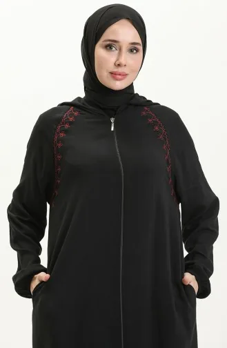 Vivezza Naturel Vual Süzene Ferace 6969-02 Siyah Bordo