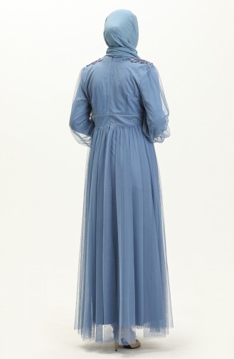 Indigo Hijab-Abendkleider 2606