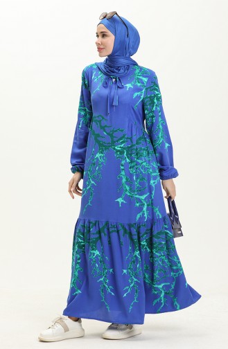 Langärmeliges Kleid aus Viskose mit Taschen 8181-02 Saks 8181-02