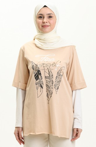 Printed T-shirt 2003-07 Beige 2003-07