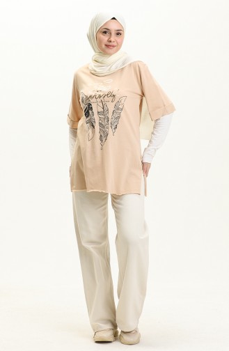 Printed T-shirt 2003-07 Beige 2003-07