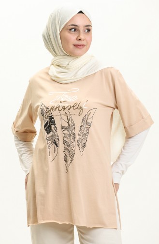 Printed T-shirt 2003-07 Beige 2003-07