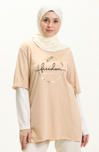 Printed T-shirt 2004-02 Beige 2004-02