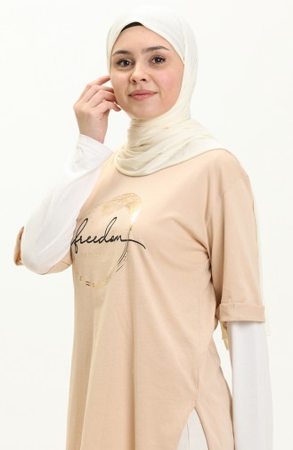 Printed T-shirt 2004-02 Beige 2004-02