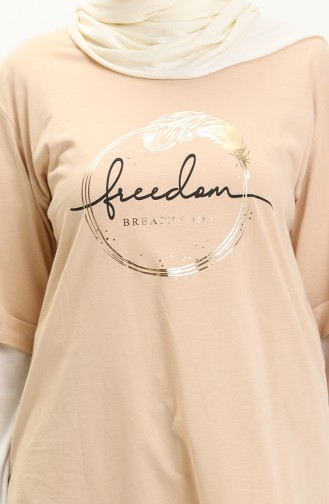 Printed T-shirt 2004-02 Beige 2004-02