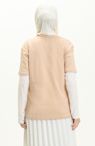 Bedrucktes Tshirt 2007-03 Beige 2007-03