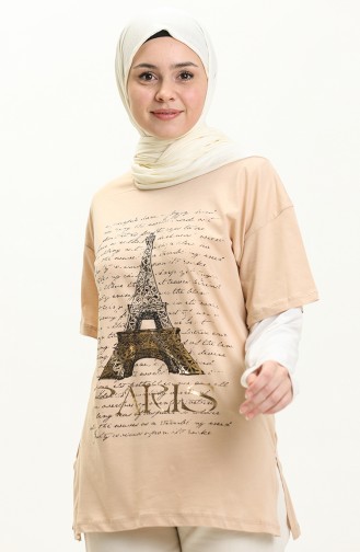 Bedrucktes Tshirt 2009-05 Beige 2009-05