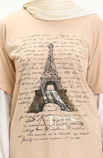 Printed T-shirt 2009-05 Beige 2009-05