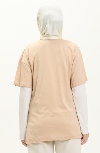 Printed T-shirt 2009-05 Beige 2009-05