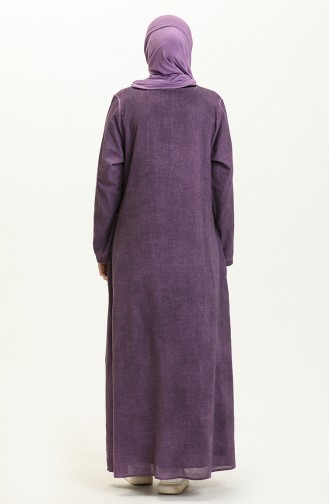 Şile Fabric Authentic Long Sleeve Dress 4343-07 Purple 4343-07